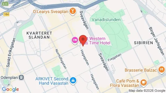 Lägenheter till salu i Vasastan - kort over placeringen