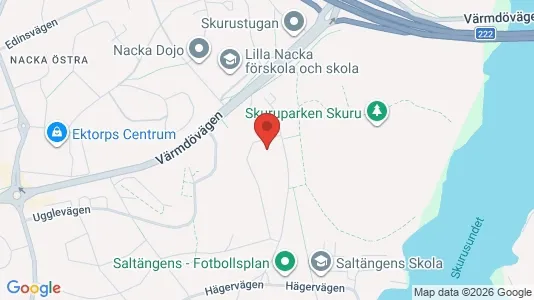 Lägenheter till salu i Nacka - kort over placeringen