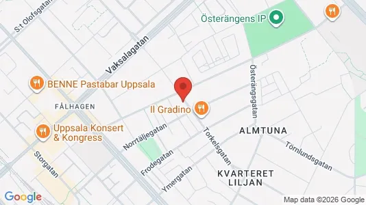 Lägenheter till salu i Uppsala - kort over placeringen