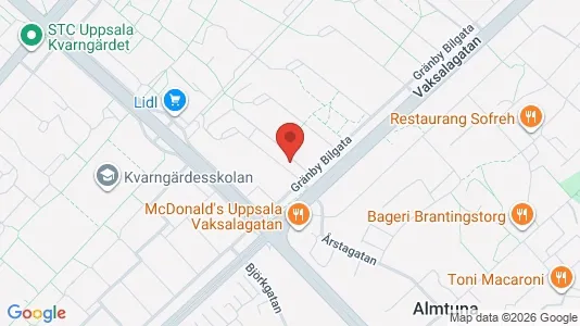 Lägenheter till salu i Uppsala - kort over placeringen