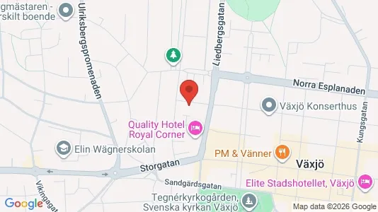 Bostadsrätter till salu i Växjö - kort over placeringen
