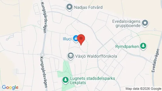Bostadsrätter till salu i Växjö - kort over placeringen