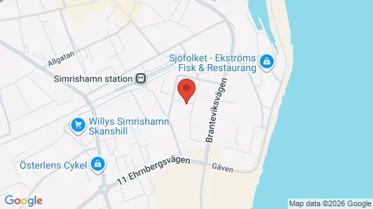 Bostadsrätter till salu i Simrishamn - kort over placeringen