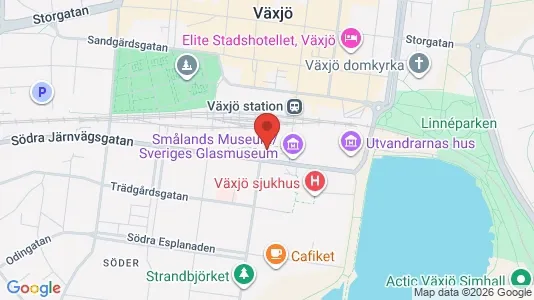 Lägenheter till salu i Växjö - kort over placeringen
