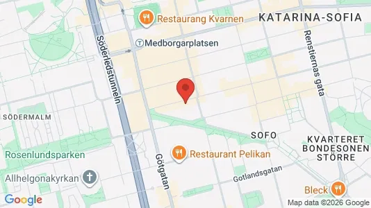 Lägenheter till salu i Södermalm - kort over placeringen