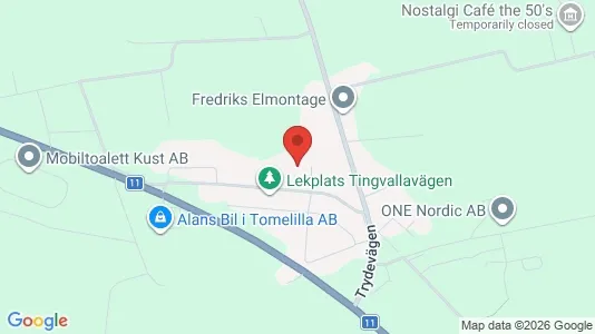 Lägenheter till salu i Tomelilla - kort over placeringen