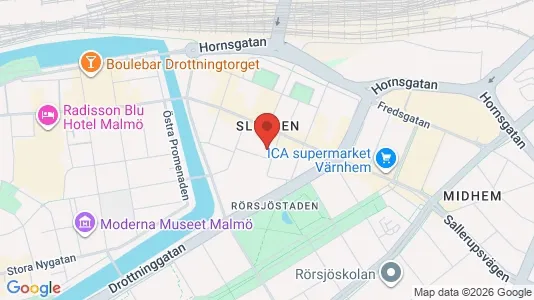 Lägenheter till salu i Malmö Centrum - kort over placeringen