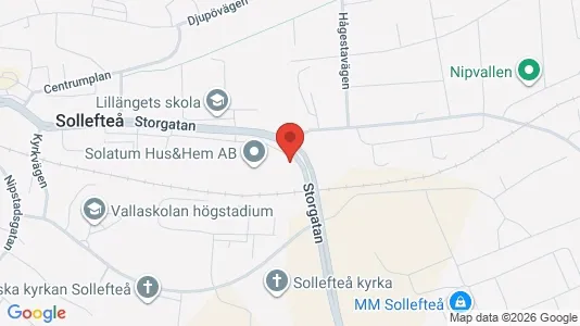 Lägenheter till salu i Sollefteå - kort over placeringen