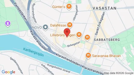 Lägenheter till salu i Vasastan - kort over placeringen