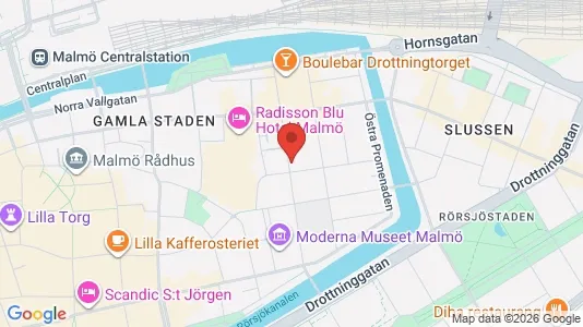 Lägenheter till salu i Malmö Centrum - kort over placeringen