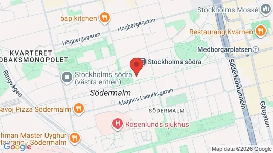 Lägenheter till salu i Södermalm - kort over placeringen