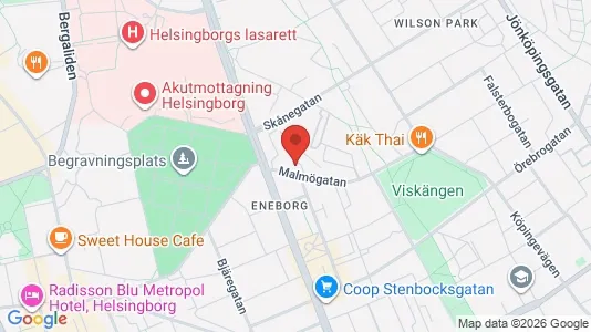 Lägenheter till salu i Helsingborg - kort over placeringen