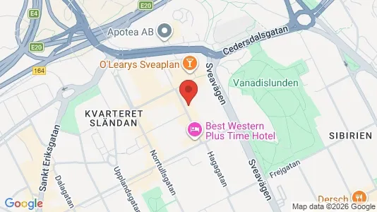 Lägenheter till salu i Vasastan - kort over placeringen
