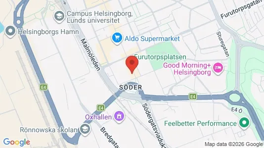 Lägenheter till salu i Helsingborg - kort over placeringen