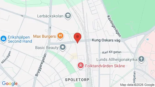 Bostadsrätter till salu i Lund - kort over placeringen