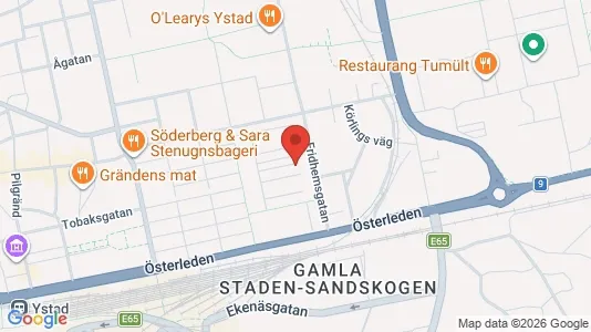 Lägenheter att hyra i Ystad - kort over placeringen