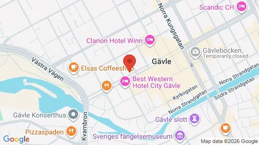 Lägenheter att hyra i Gävle - kort over placeringen