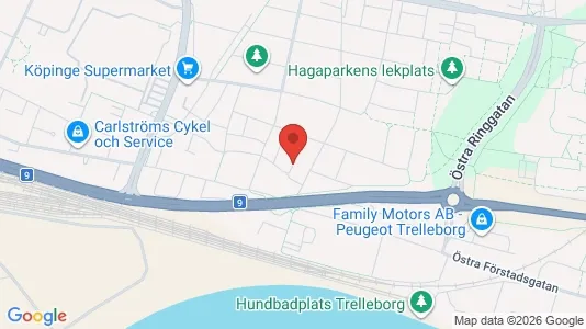 Lägenheter att hyra i Trelleborg - kort over placeringen