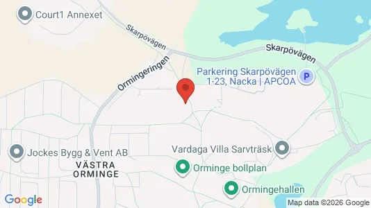 Lägenheter till salu i Nacka - kort over placeringen