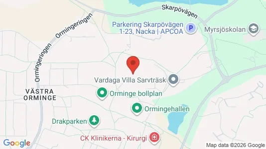 Lägenheter till salu i Nacka - kort over placeringen