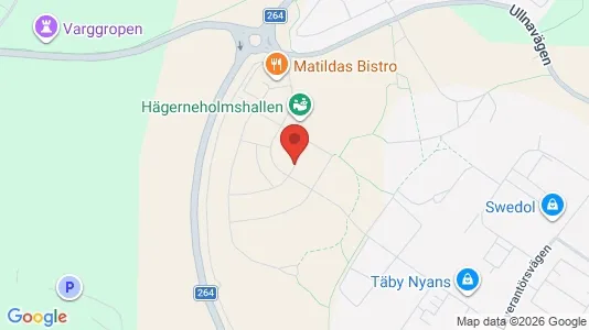 Bostadsrätter till salu i Täby - kort over placeringen