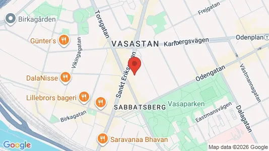 Bostadsrätter till salu i Vasastan - kort over placeringen