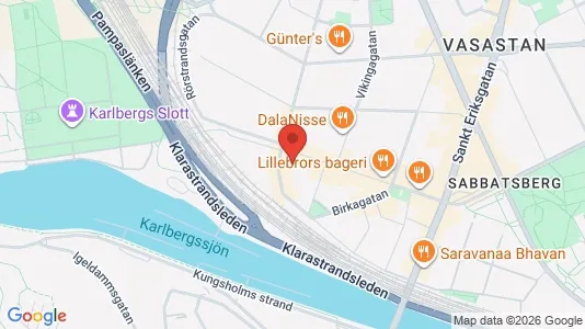 Bostadsrätter till salu i Vasastan - kort over placeringen