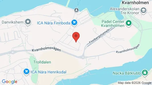 Bostadsrätter till salu i Nacka - kort over placeringen