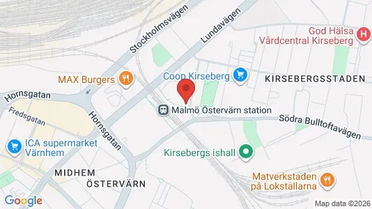 Lägenheter till salu i Kirseberg - kort over placeringen