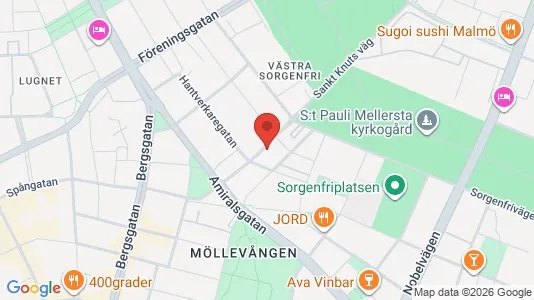 Lägenheter till salu i Malmö Centrum - kort over placeringen