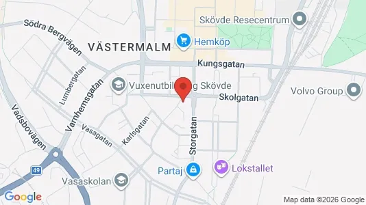 Lägenheter till salu i Skövde - kort over placeringen