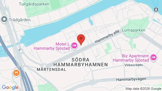 Lägenheter till salu i Hammarbyhamnen - kort over placeringen