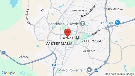 Radhus till salu i Skövde - kort over placeringen