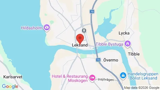 Hus till salu i Leksand - kort over placeringen