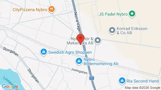 Lägenheter att hyra i Nybro - kort over placeringen