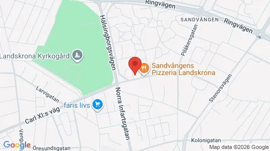 Lägenheter att hyra i Landskrona - kort over placeringen