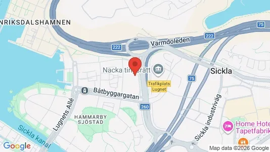 Lägenheter att hyra i Hammarbyhamnen - kort over placeringen