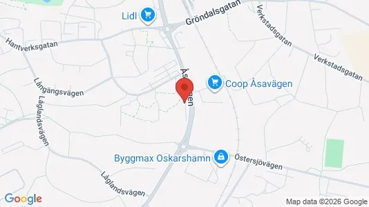 Lägenheter att hyra i Oskarshamn - kort over placeringen
