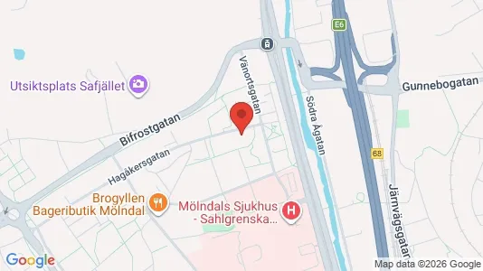 Lägenheter att hyra i Mölndal - kort over placeringen