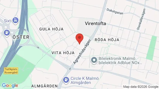 Bostadsrätter till salu i Husie - kort over placeringen