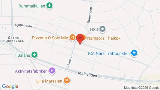 Lägenheter till salu i Hudiksvall - kort over placeringen