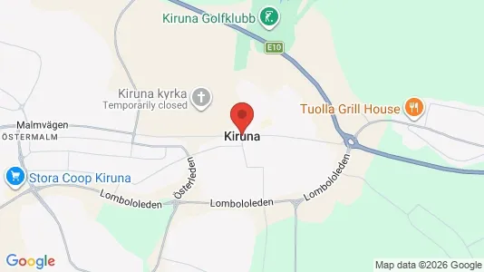 Hus till salu i Kiruna - kort over placeringen