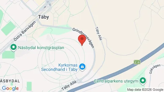 Lägenheter till salu i Täby - kort over placeringen