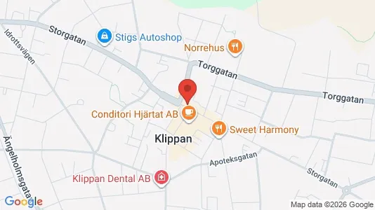 Lägenheter att hyra i Klippan - kort over placeringen