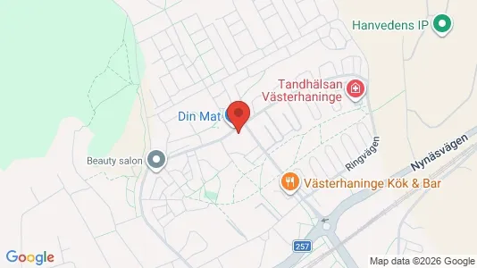 Bostadsrätter till salu i Haninge - kort over placeringen
