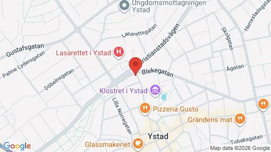Bostadsrätter till salu i Ystad - kort over placeringen
