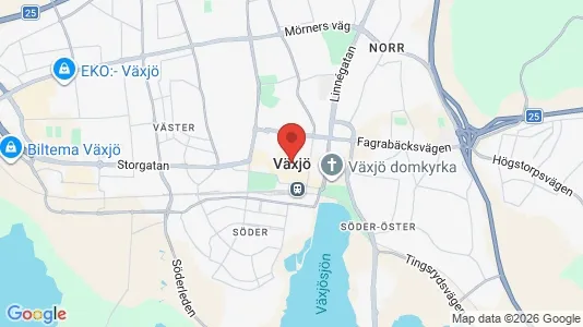 Hus till salu i Växjö - kort over placeringen
