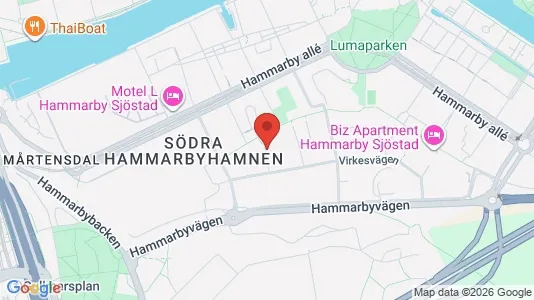 Bostadsrätter till salu i Hammarbyhamnen - kort over placeringen