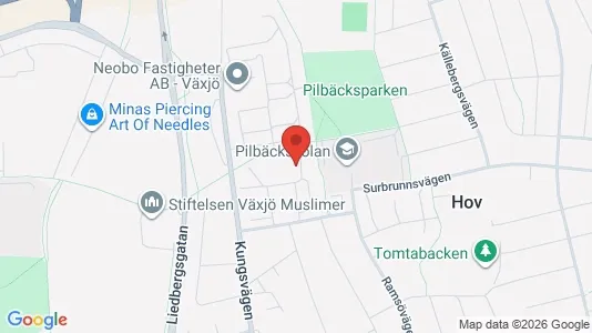 Bostadsrätter till salu i Växjö - kort over placeringen