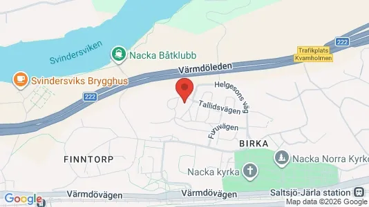 Lägenheter till salu i Nacka - kort over placeringen
